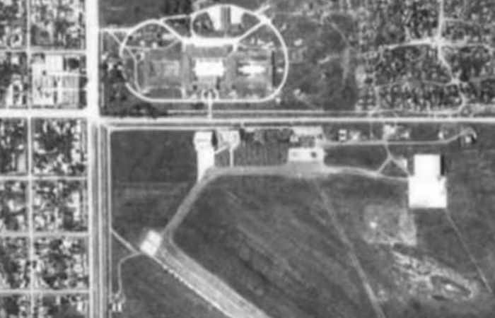 Foto historica - vista aerea del campus Resitencia de la UNNE y el ex-aeroclub
