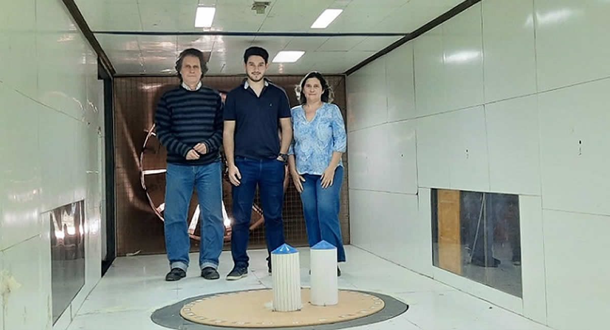 Facultad de Ingeniería investiga: Modelo de estructura en tunel de viento, Adrián Wittwer, Francisco Hurtado, Gisela Álvarez y Álvarez